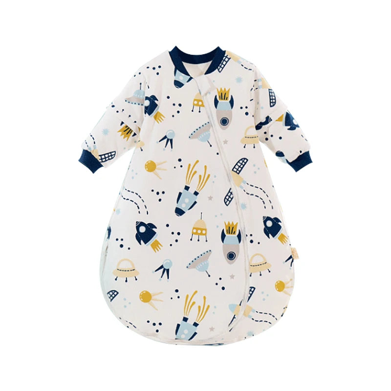 Saco de Dormir de Algodón (Grado Térmico 2.5): Mangas Largas Anti-Patadas (0-3 Años)