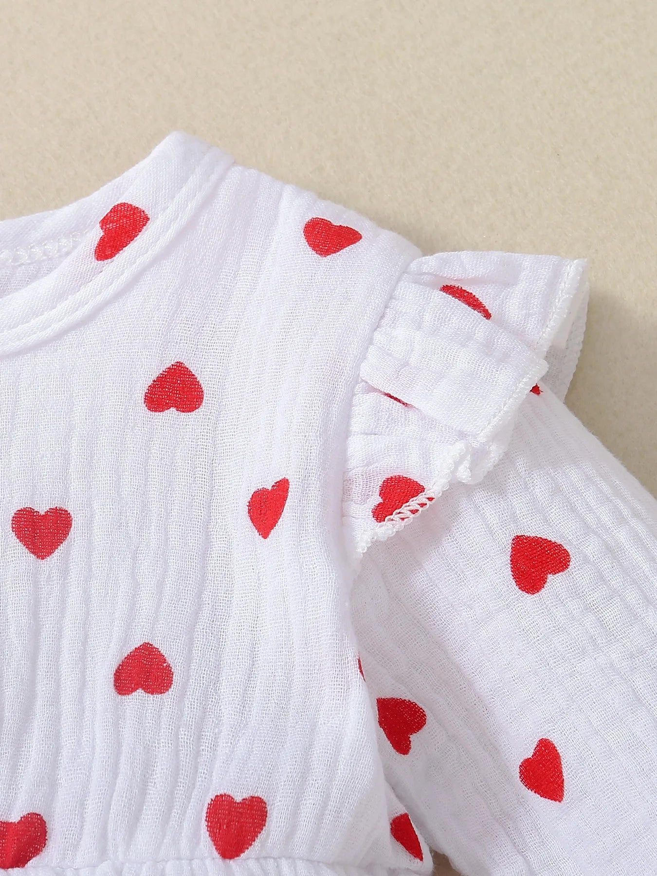 Vestido de Cuello Redondo con Corazones | Ocasiones Especiales y San Valentín (0-24M)