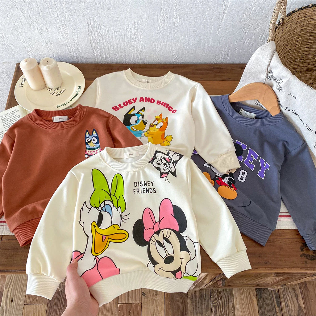 Sudadera Disney/Bluey: Comodidad Suelta y Estilo Casual (Primavera/Otoño) (6M-4T)