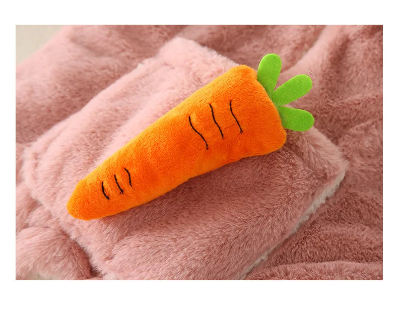 Mameluco de Conejito Ultra-Suave y Cálido (Lana Coral)