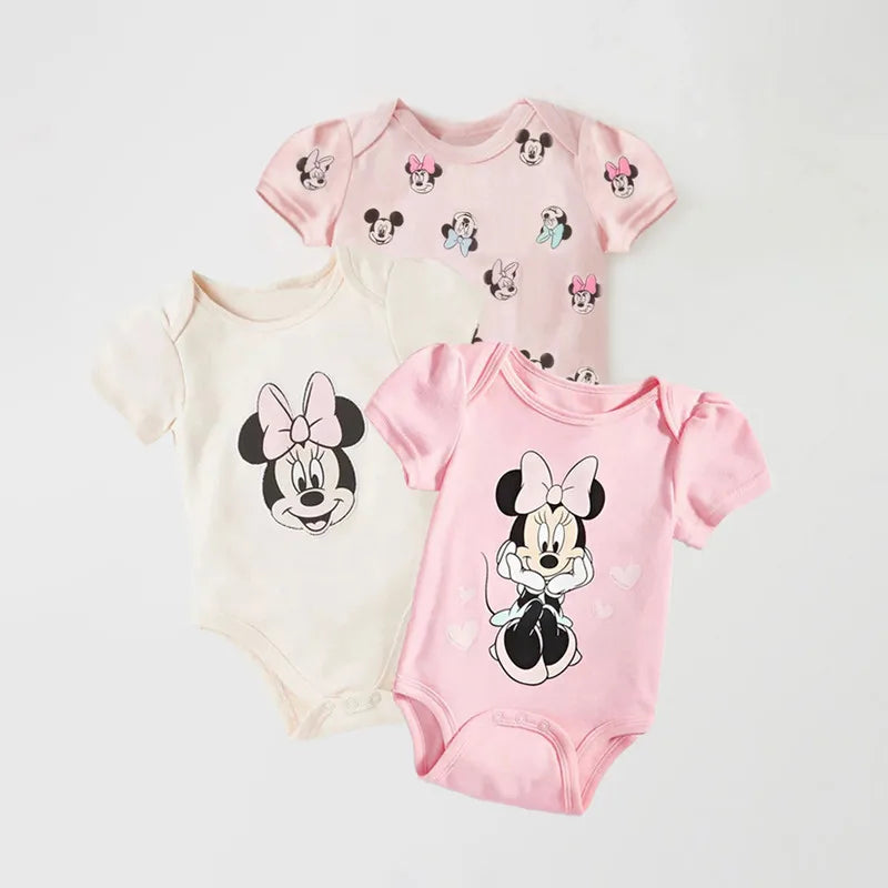 Set de 3 Bodys de Mickey Mouse - Algodón Suave (Primavera/Verano)