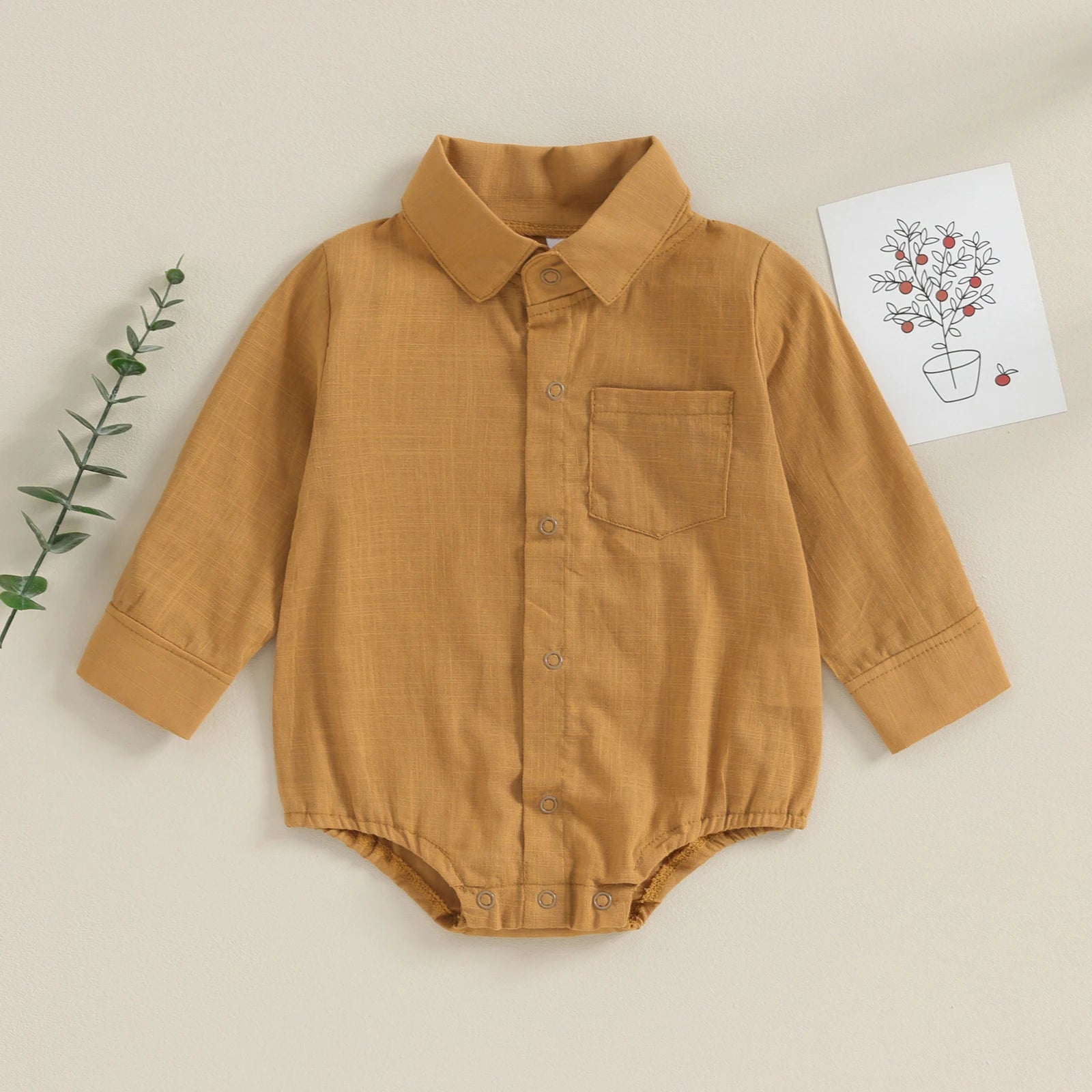 Mameluco/Body Estilo Camisa de Vestir para Bebé Niño (0-24 Meses)