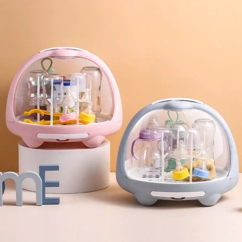 Escurridor de Biberones con Tapa Antipolvo | Caja de Almacenamiento Higiénica y Multiusos