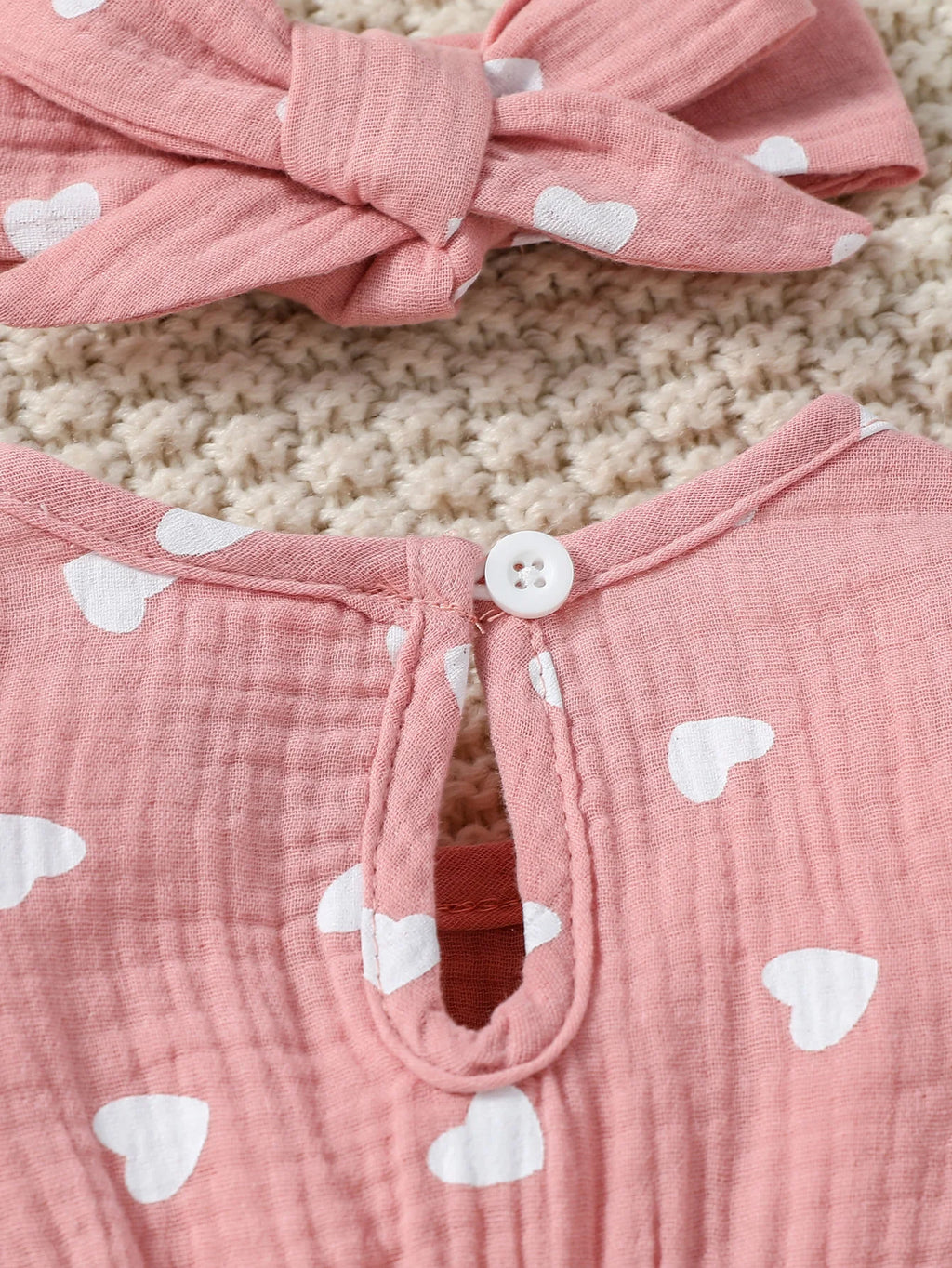 Mameluco de niña diseño Floral (0-6M): Comodidad 100% Algodón y Diadema a Juego