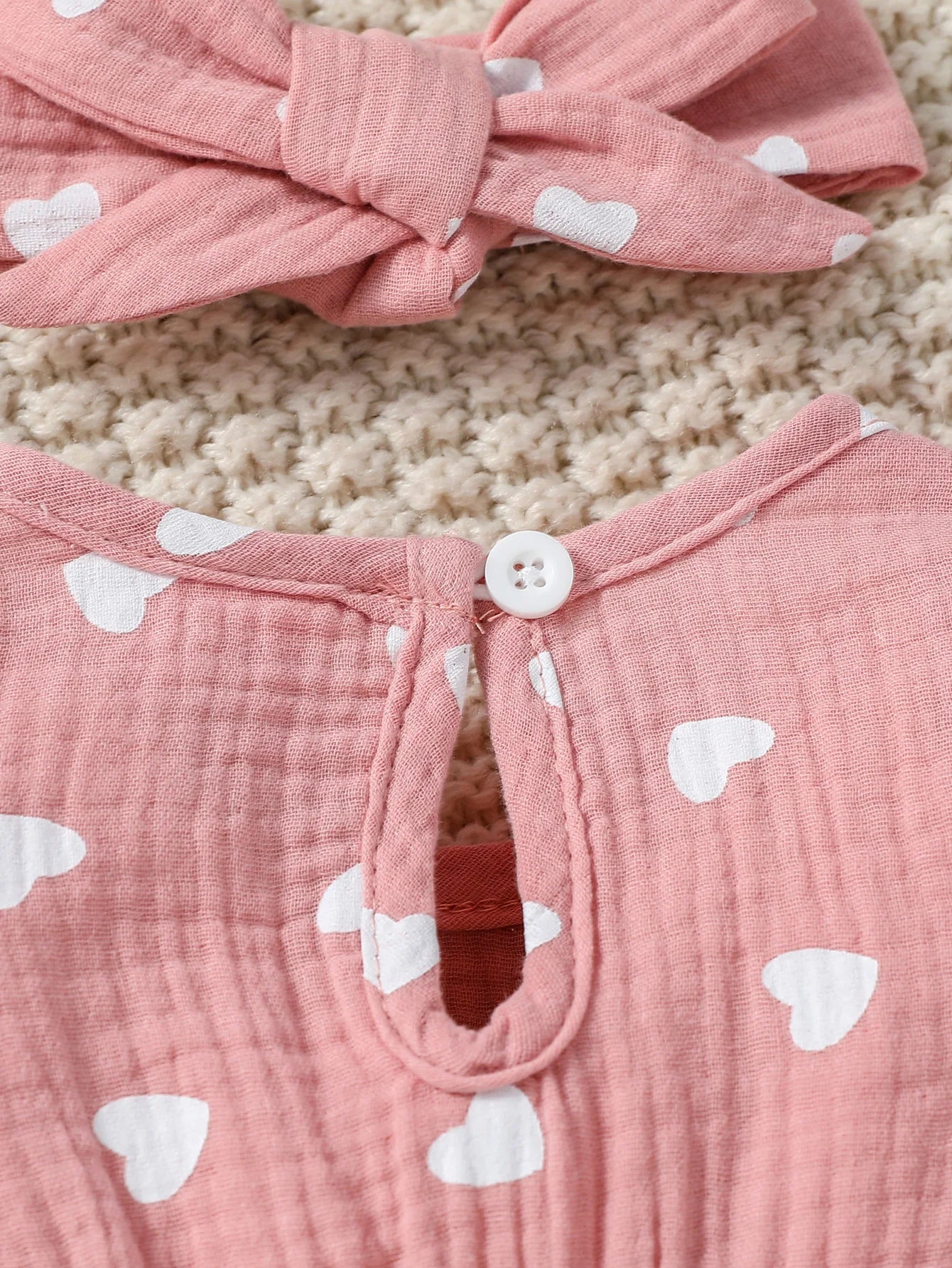 Mameluco de niña diseño Floral (0-6M): Comodidad 100% Algodón y Diadema a Juego