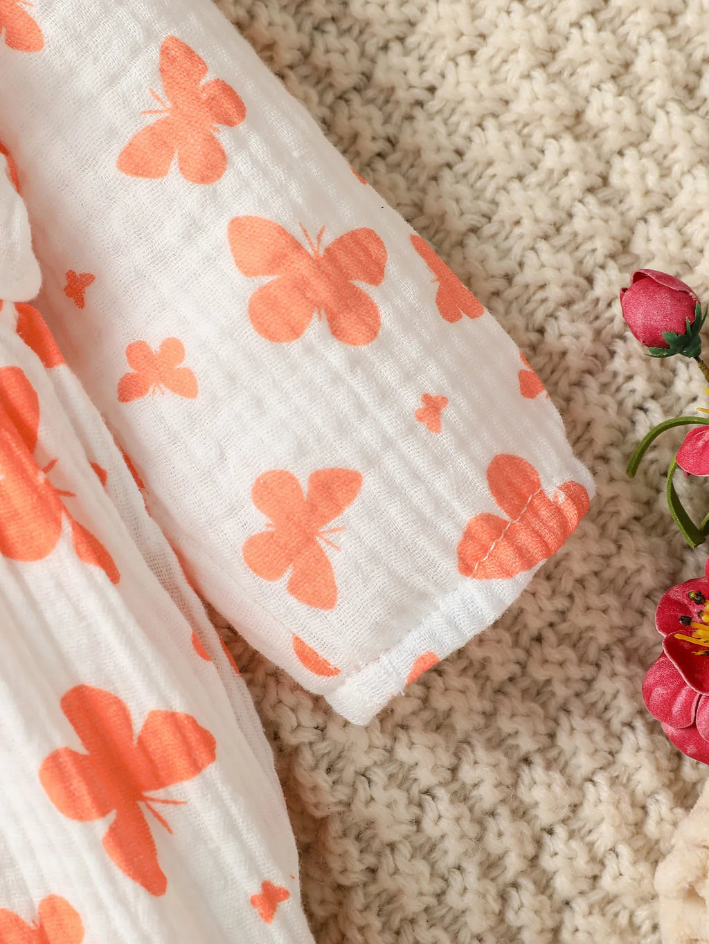 Mameluco de niña diseño Floral (0-6M): Comodidad 100% Algodón y Diadema a Juego