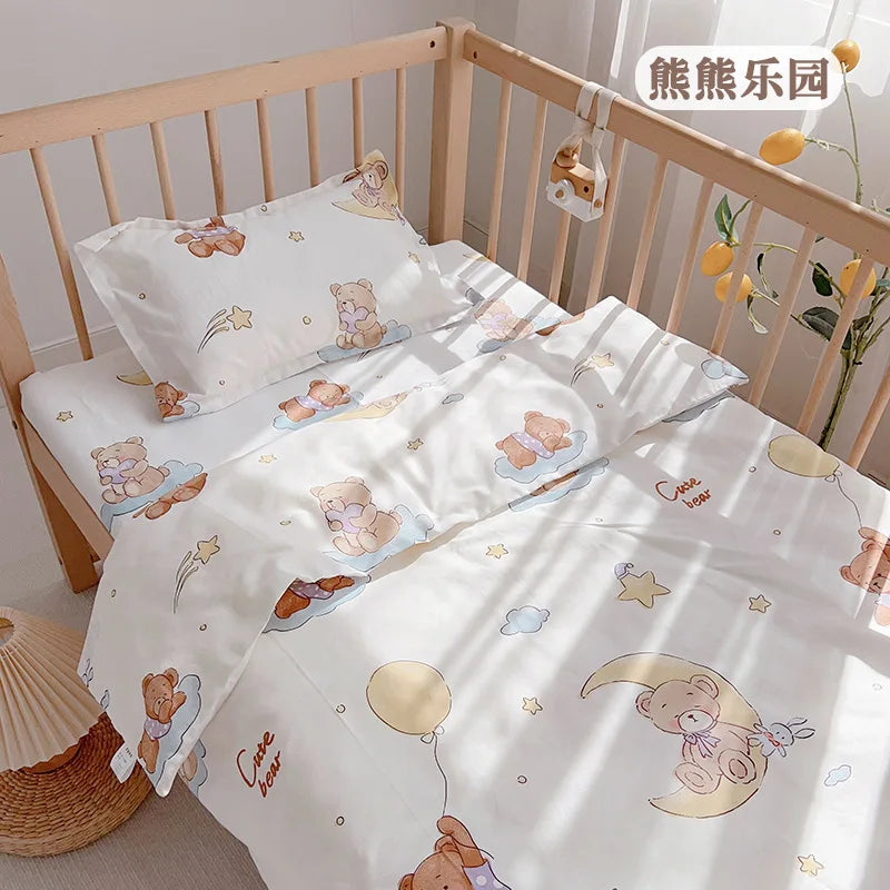 Set de Cama para Cuna Premium | Estampado Reactivo y Relleno de Seda