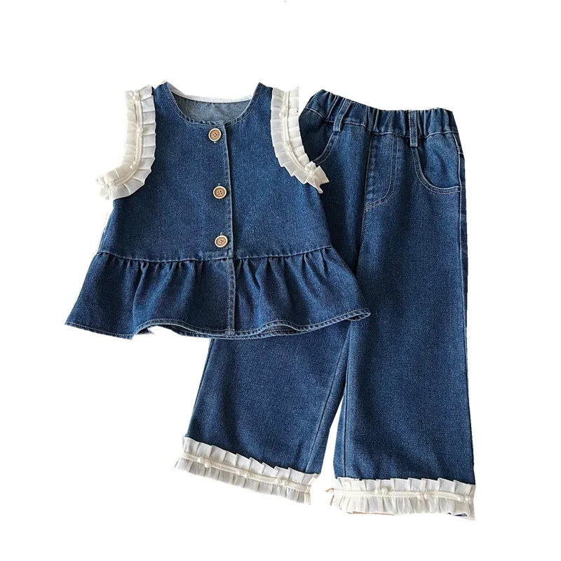 Conjunto Denim "Cute & Casual" – ¡Estilo Ins para el Diario! (24M-7T)