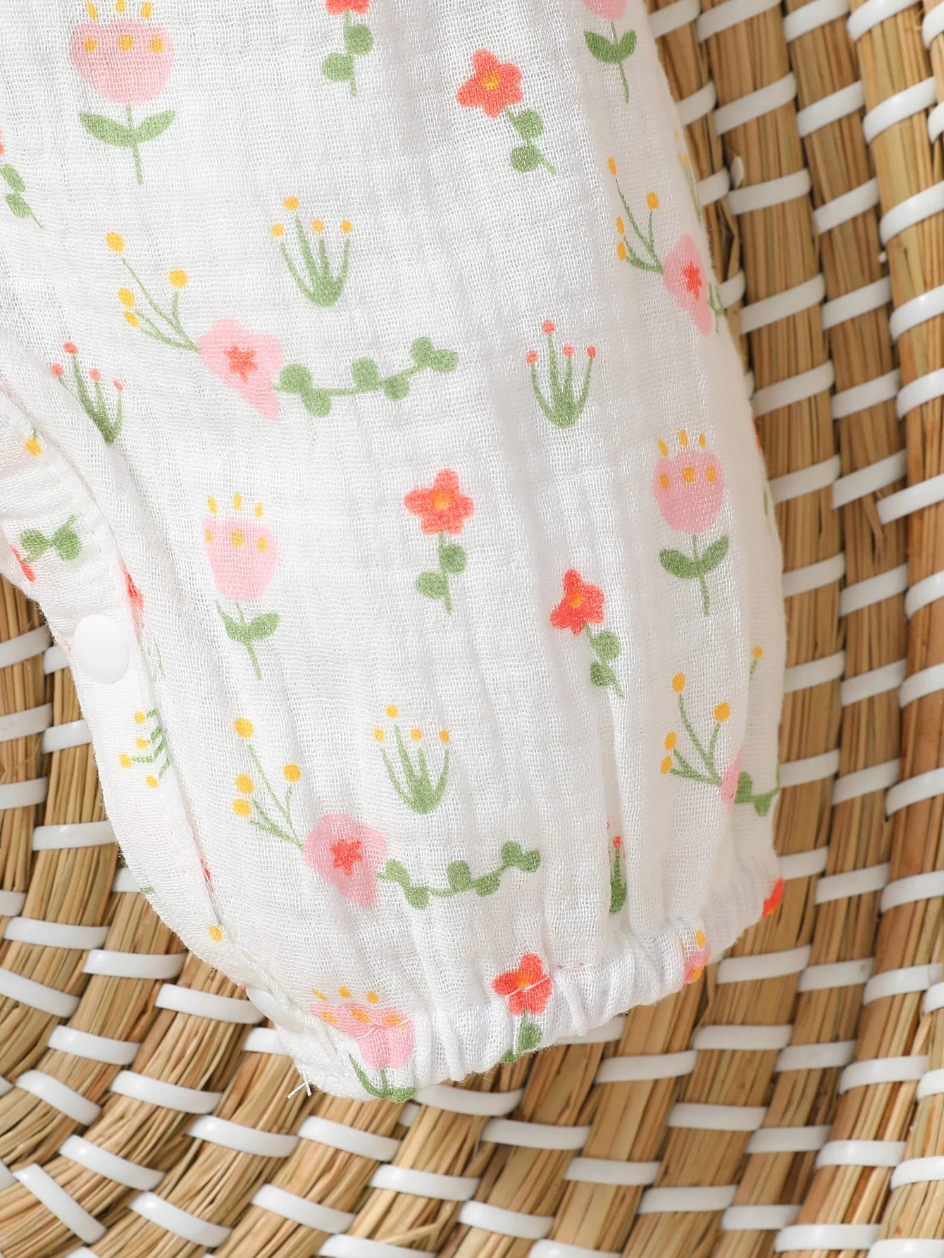 Mameluco de niña diseño Floral (0-6M): Comodidad 100% Algodón y Diadema a Juego