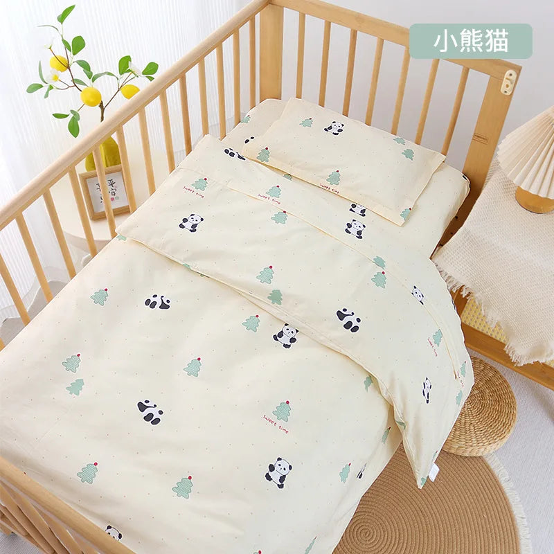 Set de Cama para Cuna Premium | Estampado Reactivo y Relleno de Seda