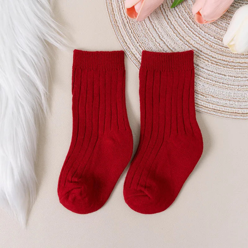 Calcetines de Algodón: Suaves, Transpirables (0-8 años)