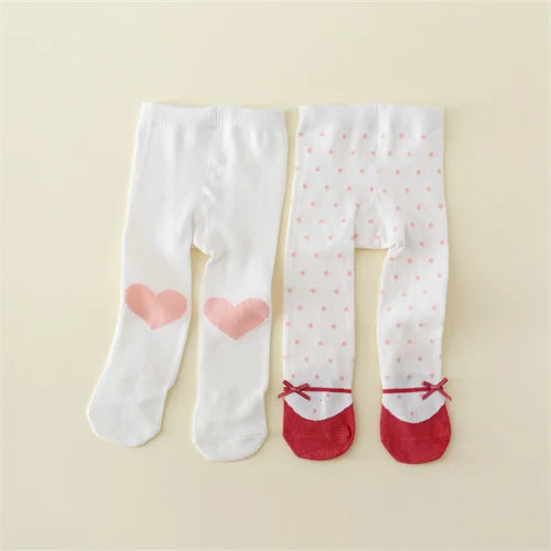 Set de 2 Pantimedias Tejidas de Algodón para Bebé Niña -(0-12M)