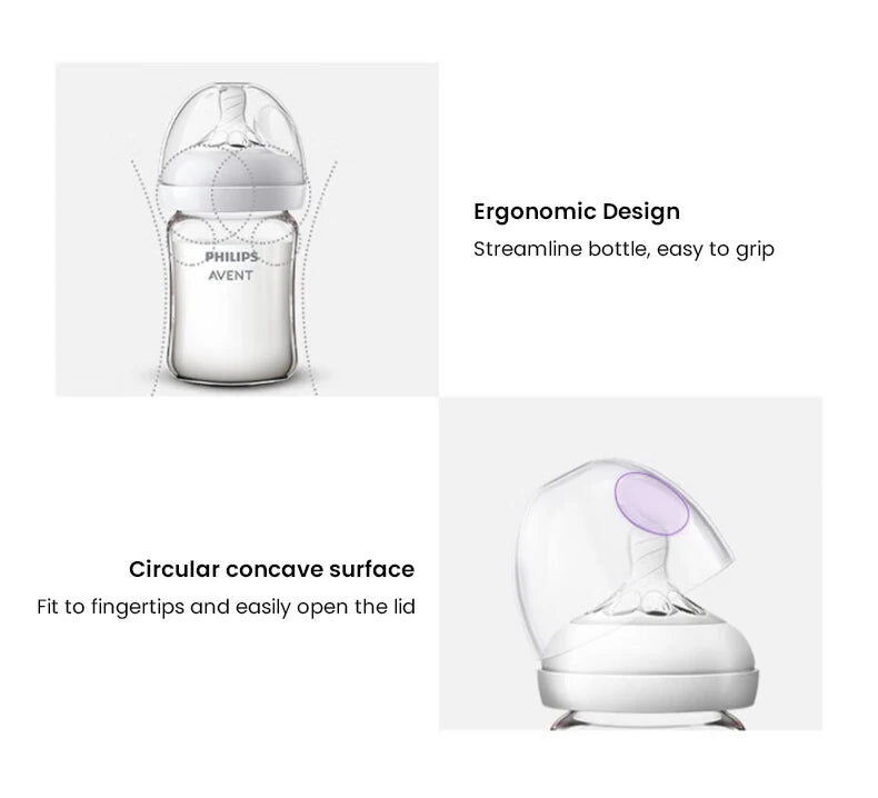 Biberón de Vidrio Philips Avent (125 ml/160 ml) | Borosilicato Puro, Calibre Ancho y Sistema Air Flex