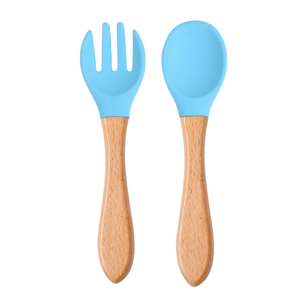 Set de Cubiertos de Entrenamiento – Silicona y Madera