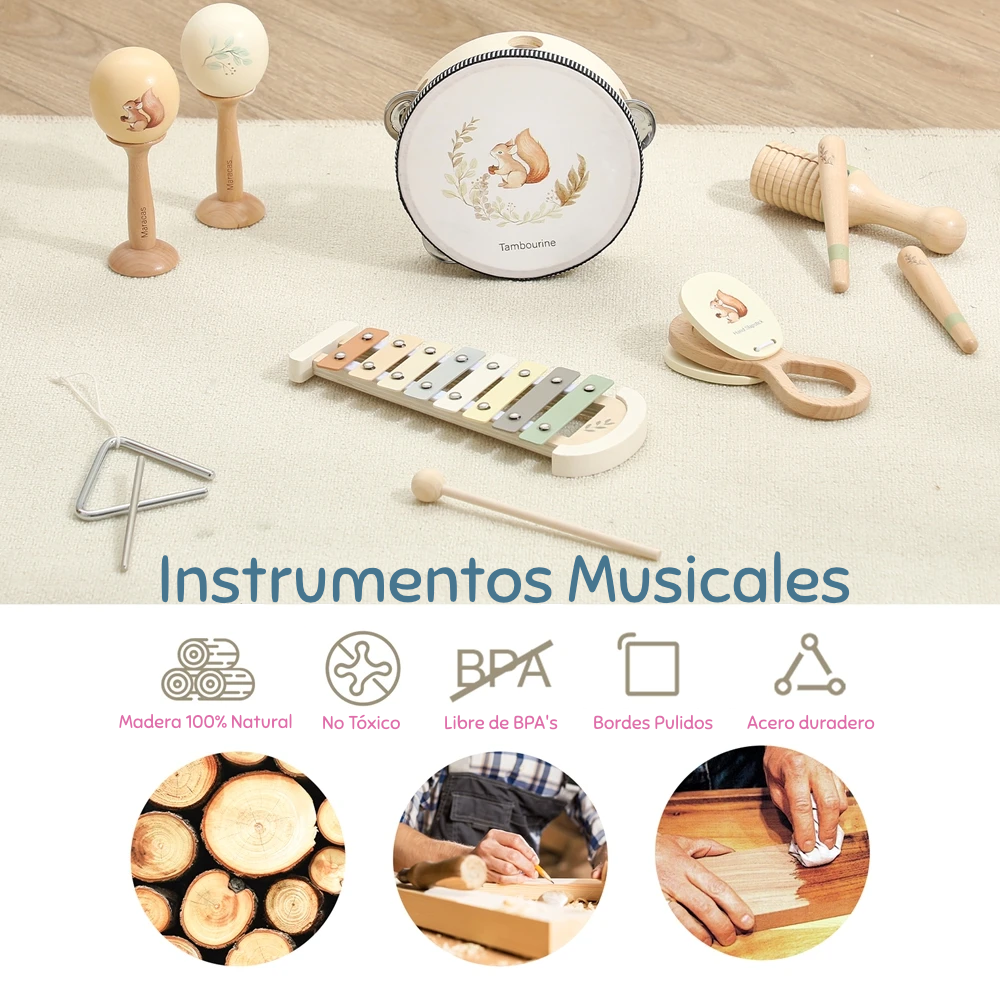 Instrumentos Musicales Montessori | Estimulación Sensorial Temprana