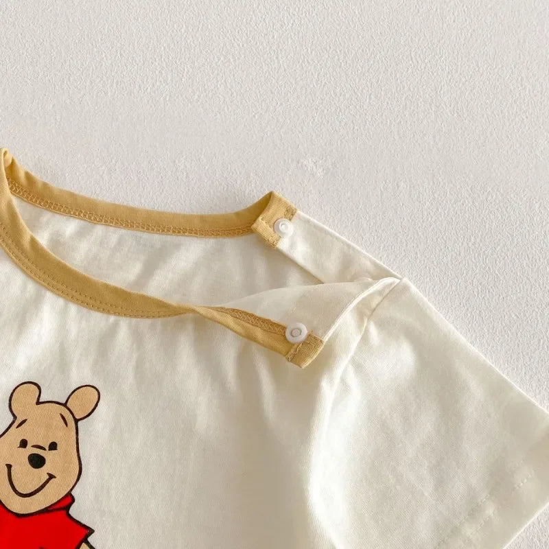 Camiseta y Short de Mezclilla con Tirantes de Winnie Pooh  (9m- 9T)