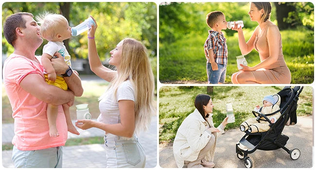 Calentador de Biberones Portátil Momcozy | Inalámbrico, Calentamiento Rápido y Doble Anti-Fugas