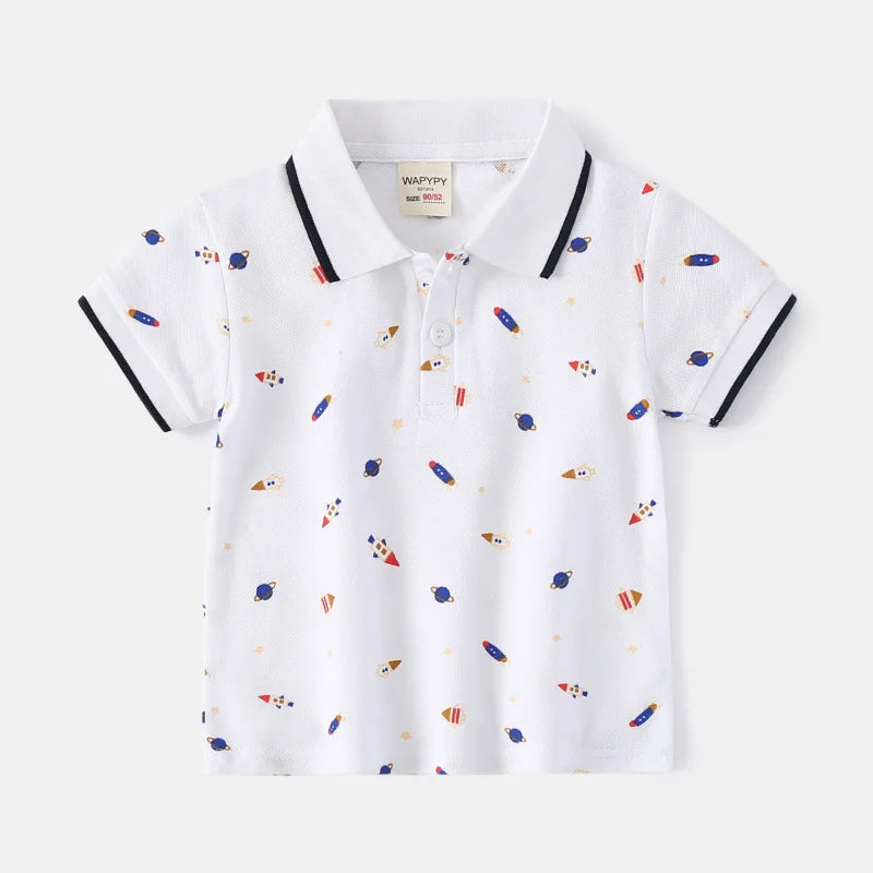 Playera Tipo Polo para Niño | Cuello Clásico y Bolsillo (12 Meses a 7 Años)