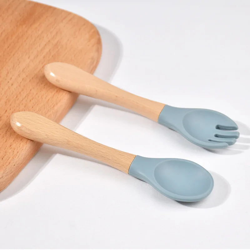 Set de Cubiertos de Entrenamiento – Silicona y Madera