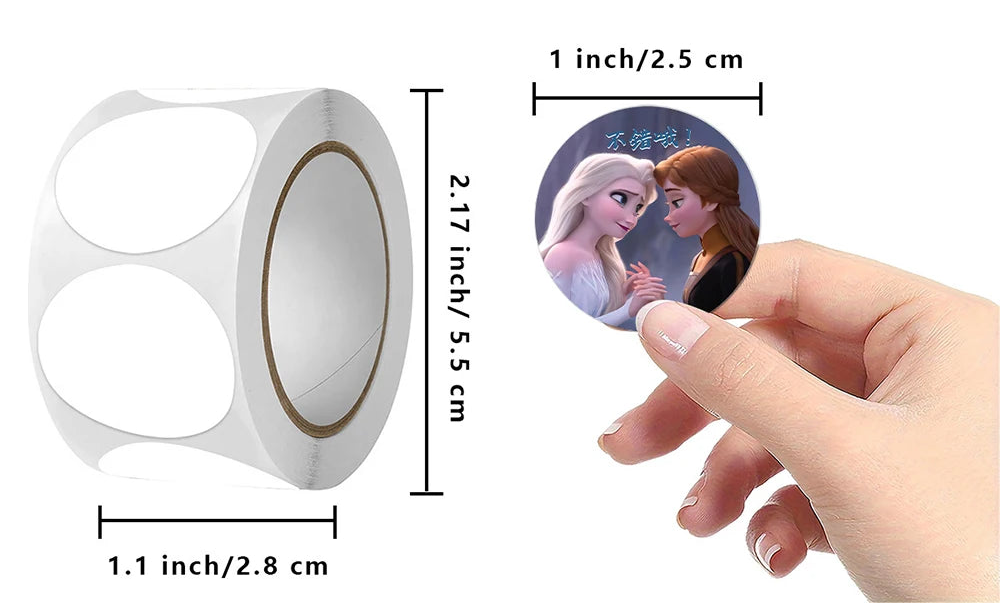Rollo de 500 Pegatinas Disney Frozen: ¡Elsa, Magia y Hielo!