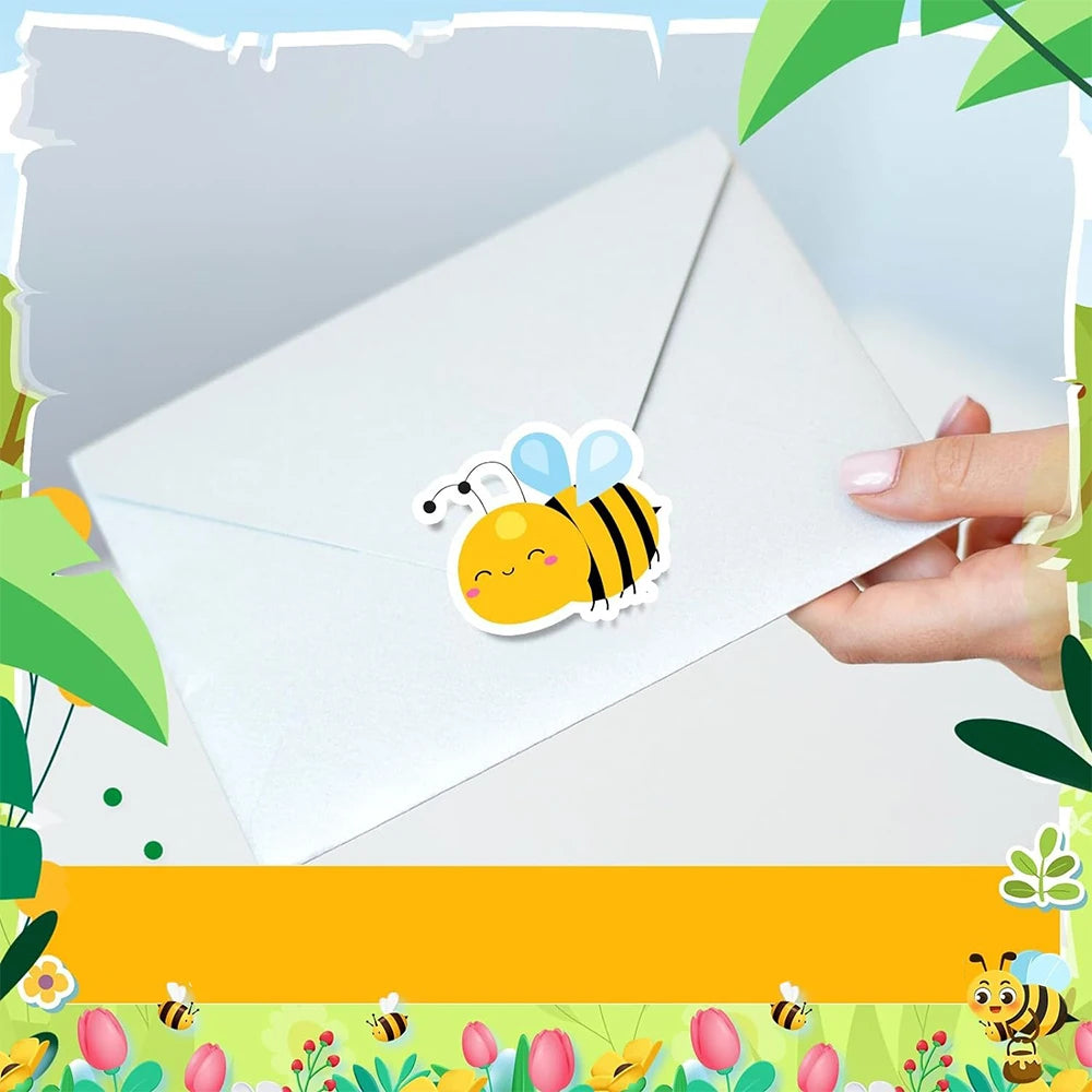 Rollo de 500 Pegatinas de Abejas: Recompensas y Decoración Adorable