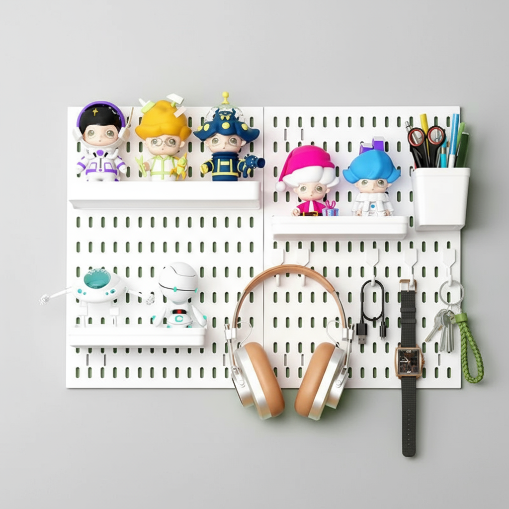 Tablero Organizador Modular | Plástico Duradero | Instalación Dual (Tornillo/Adhesivo)