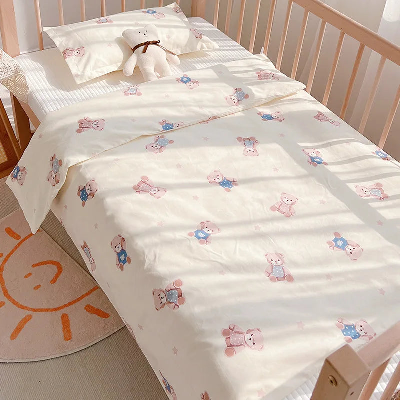 Set de Cama para Cuna Premium | Estampado Reactivo y Relleno de Seda