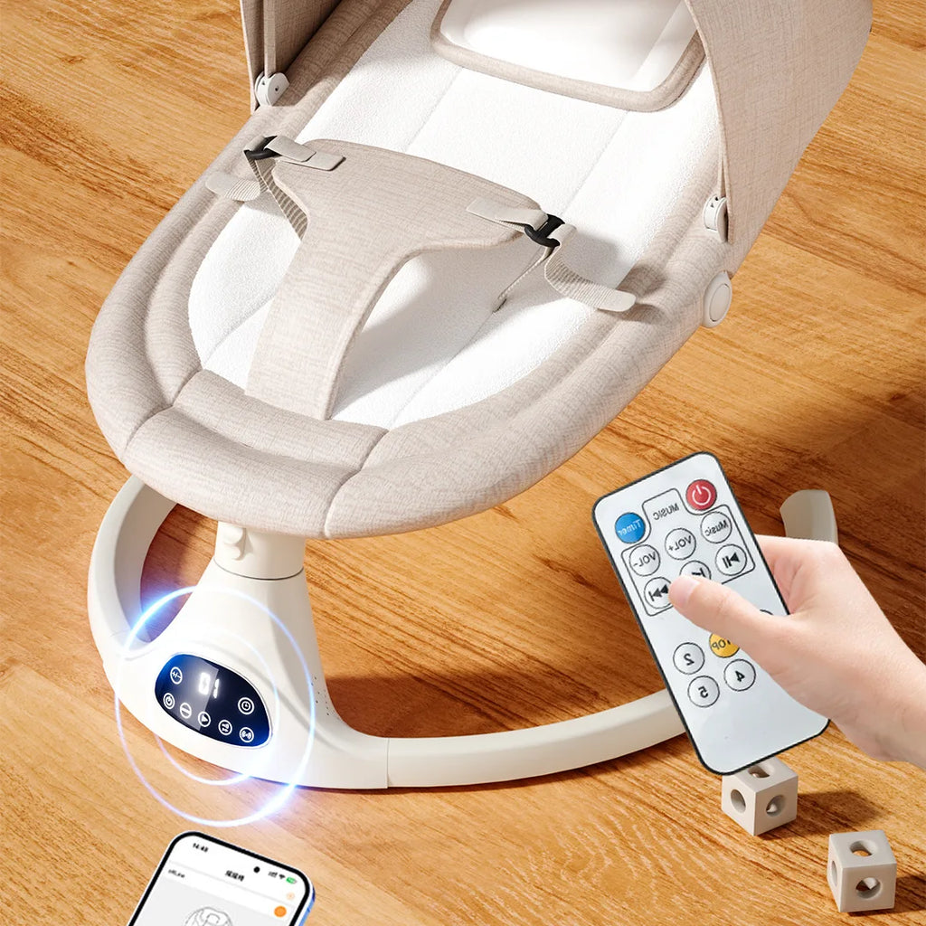 Cuna Mecedora Eléctrica Multifuncional 3 en 1 (Control Inteligente y APP)