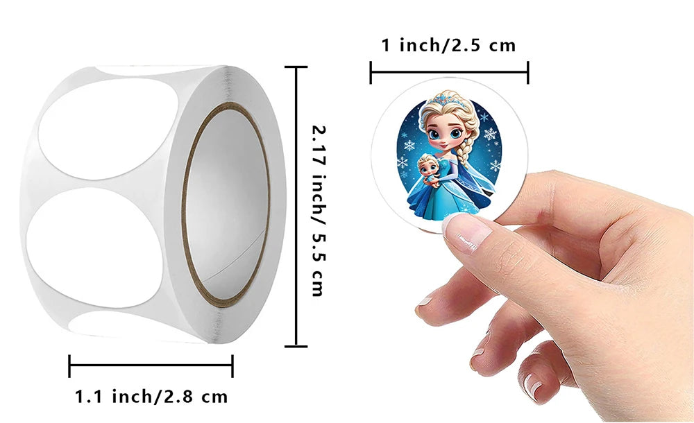 Rollo de 500 Pegatinas Disney Frozen: ¡Elsa, Magia y Hielo!
