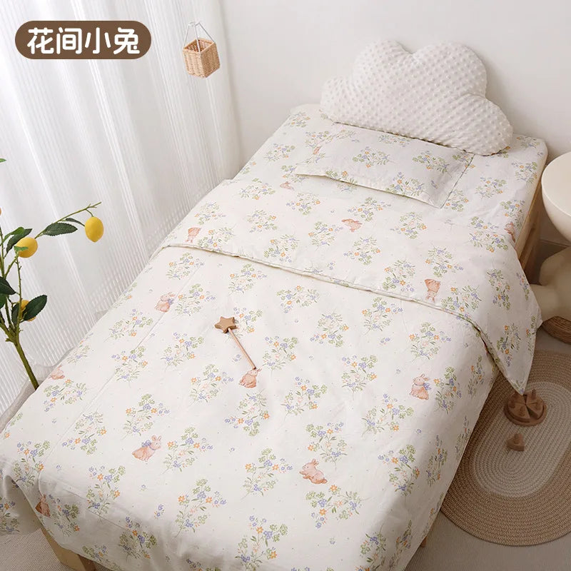 Set de Cama para Cuna Premium | Estampado Reactivo y Relleno de Seda