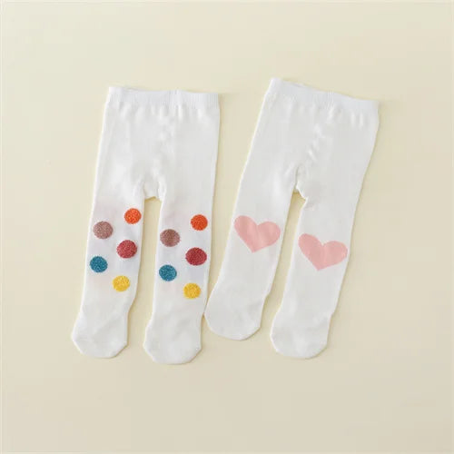 Set de 2 Pantimedias Tejidas de Algodón para Bebé Niña -(0-12M)