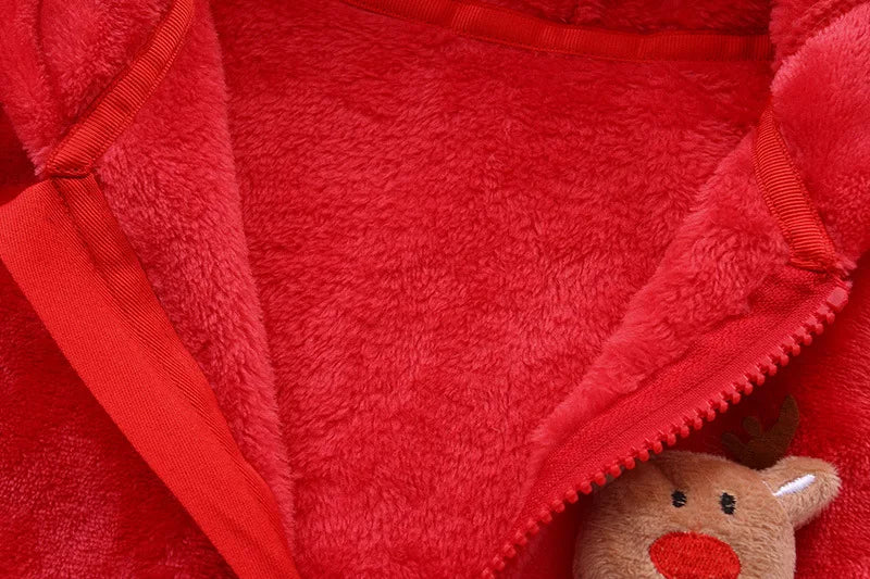 Mameluco Navideño con Capucha: Calidez Festiva y Franela Suave