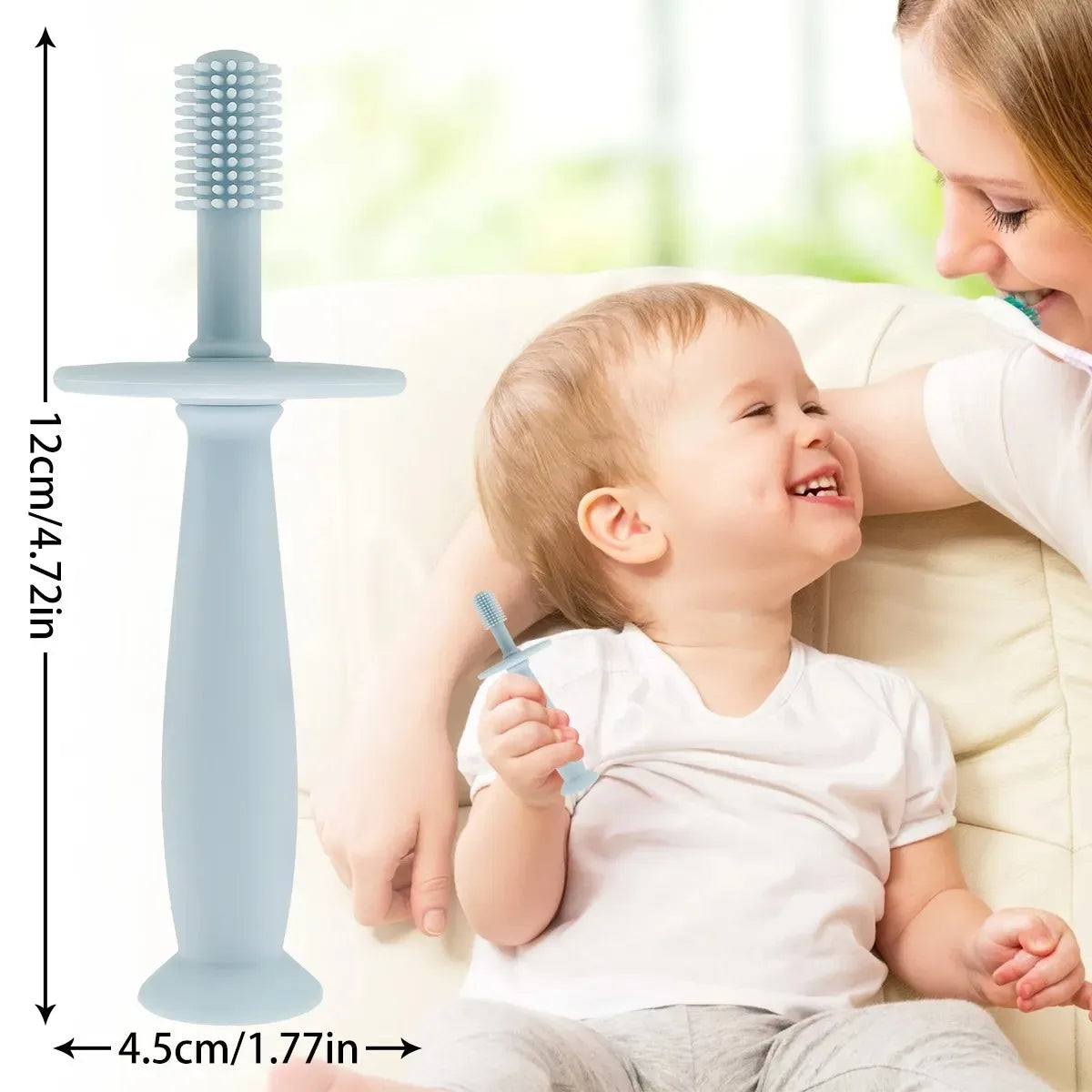 Cepillo de Dientes de Entrenamiento 360° con Protector y Base de Succión