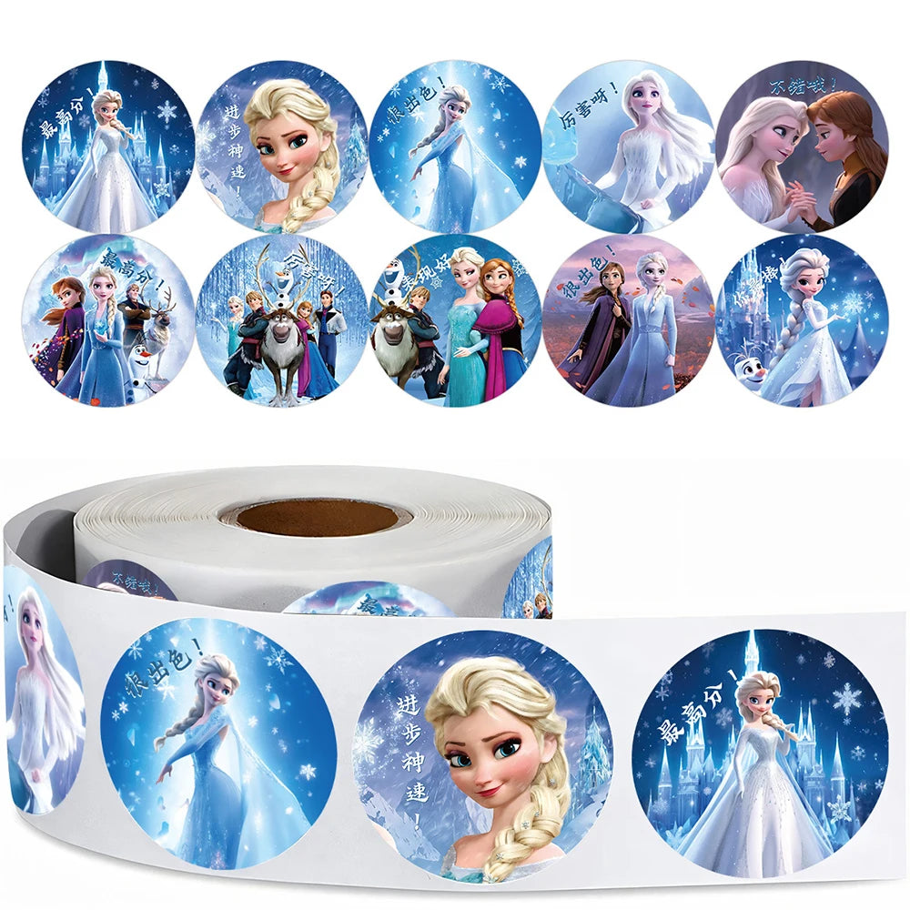 Rollo de 500 Pegatinas Disney Frozen: ¡Elsa, Magia y Hielo!