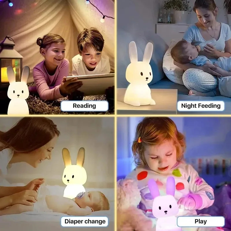 Luz LED nocturna de silicona con sensor táctil.