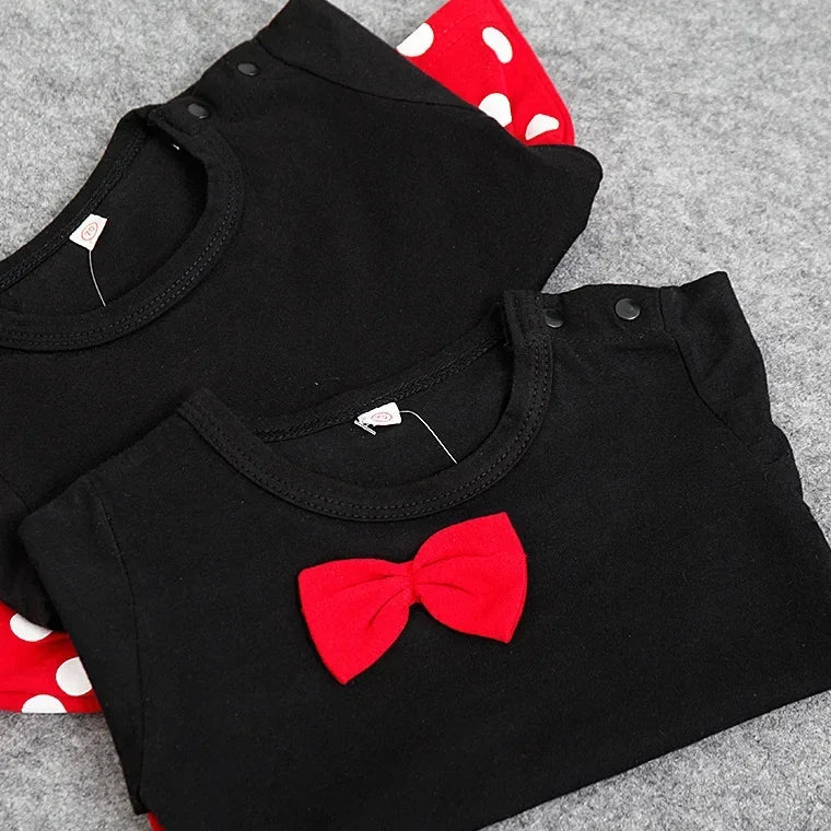 Conjunto de Verano Mickey y Minnie Mouse  | Mameluco y Falda (0-12 meses)