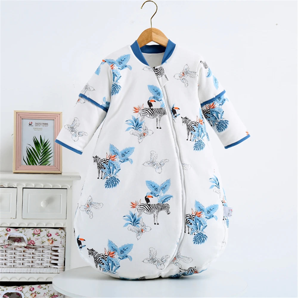 Saco de Dormir de Algodón (Grado Térmico 2.5): Mangas Largas Anti-Patadas (0-3 Años)