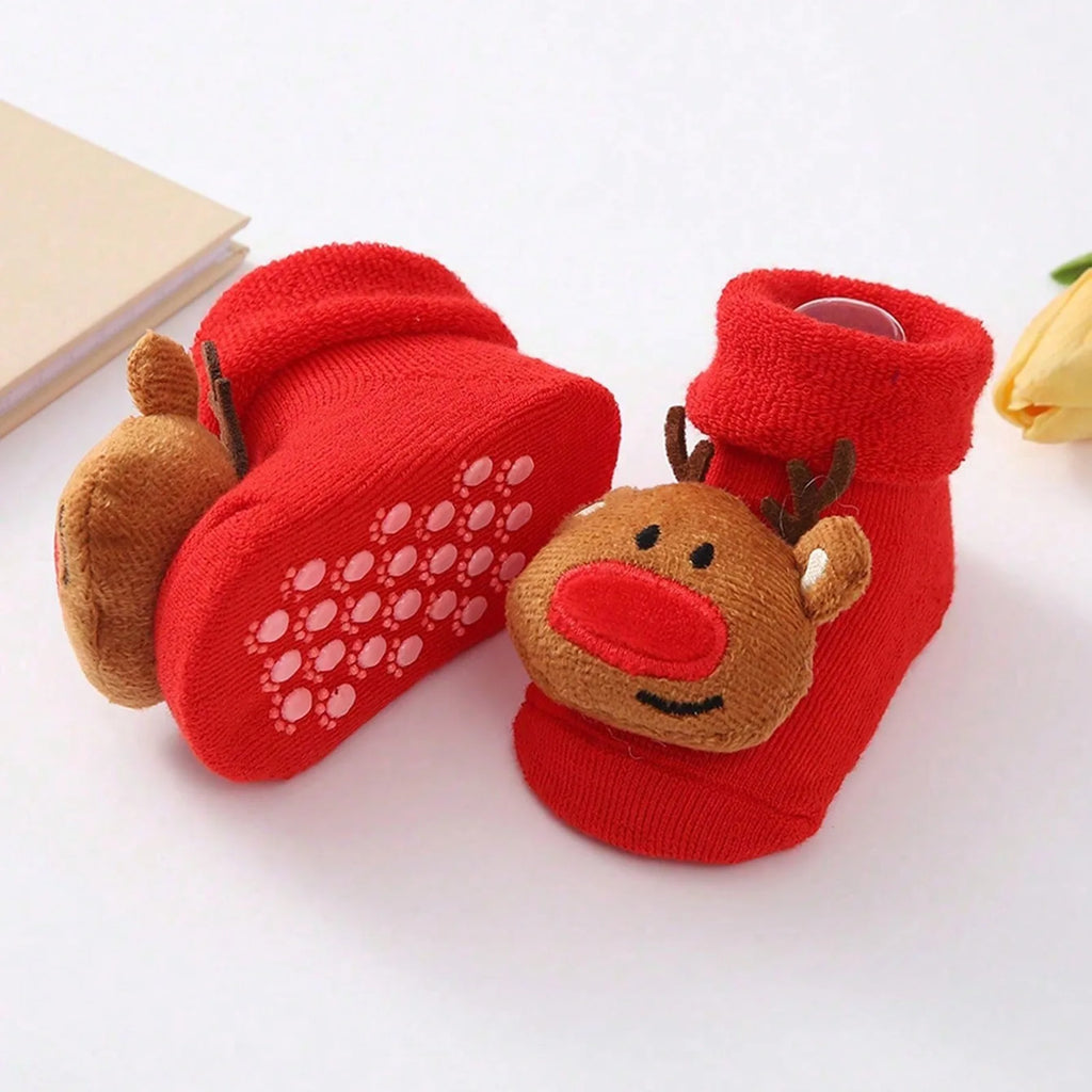 Calcetines Navideños Antideslizantes: La Magia y Seguridad en sus Primeros Pasos