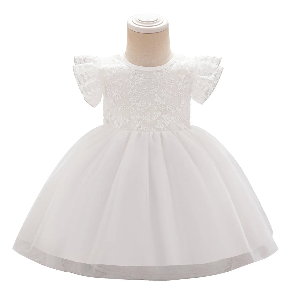 Vestido de Fiesta para Bebé: Falda de Malla con Mangas de Vuelo (3-24m)