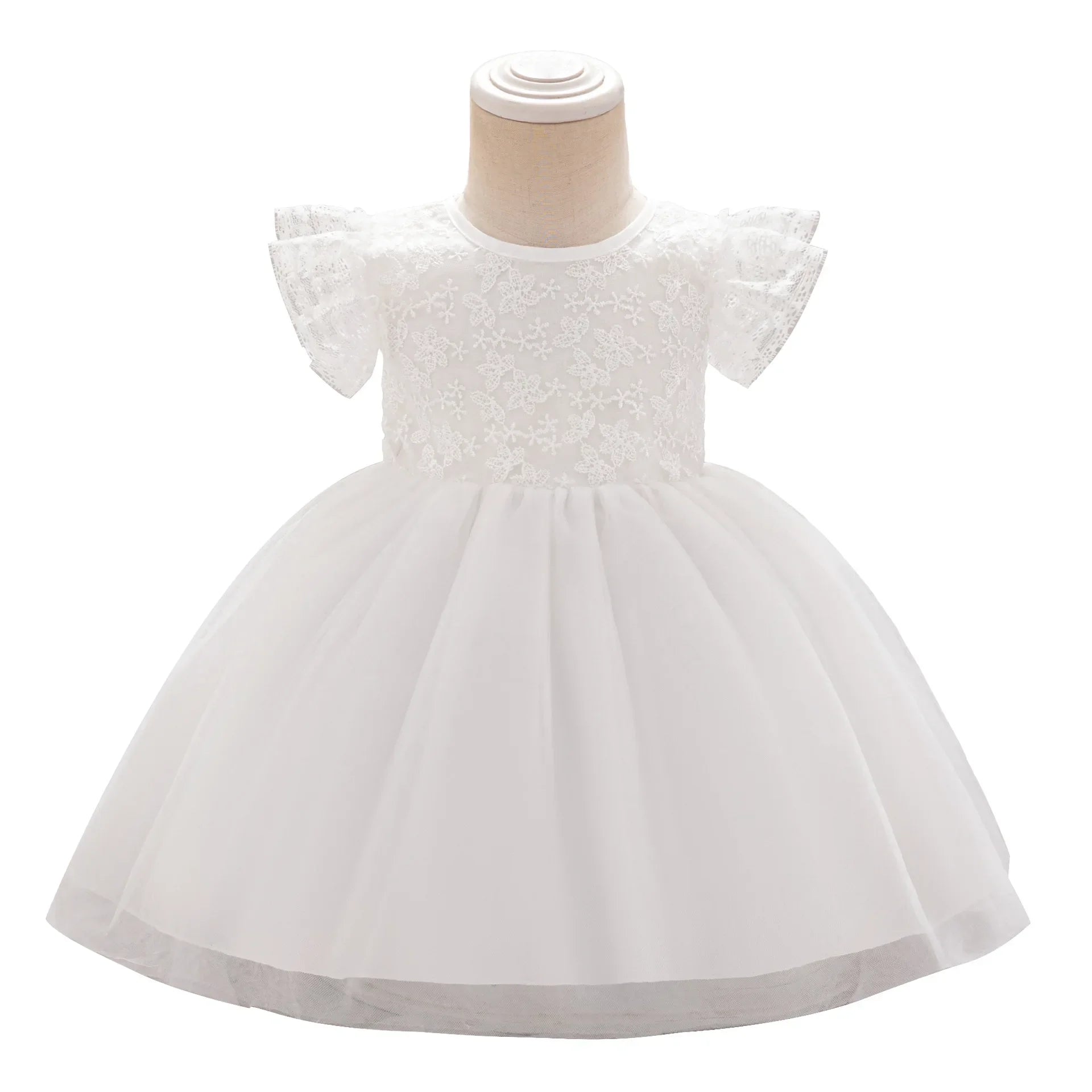 Vestido de Fiesta para Bebé: Falda de Malla con Mangas de Vuelo (3-24m)