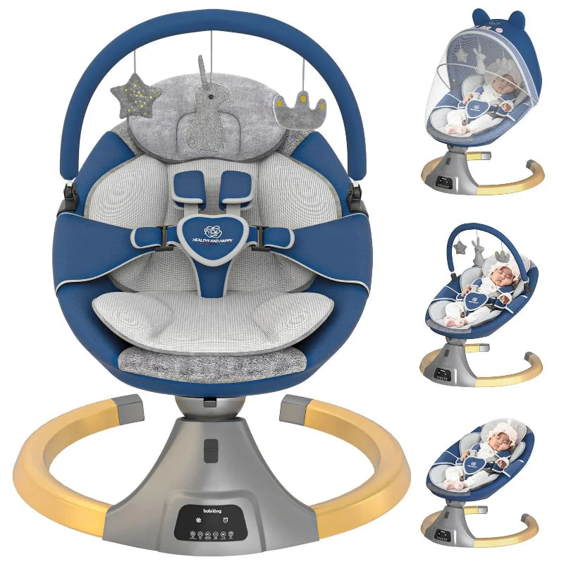 Silla Mecedora Eléctrica Premium con Bluetooth y Control Remoto (0-3 Años)