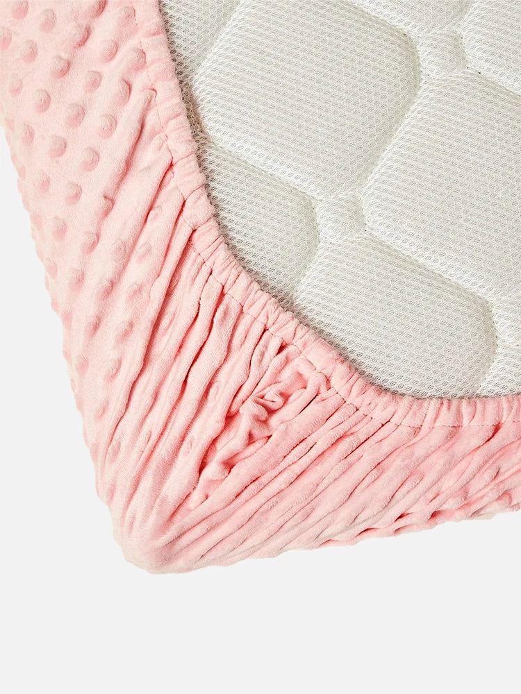 Sábana Ajustable de Franela de Puntos para Cuna: Poliéster, Cálida de Invierno (130x70 cm)