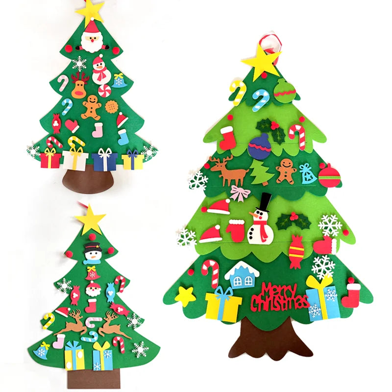 Árbol de Navidad DIY de Fieltro 3D Desmontable (Decoración Navideña Infantil)