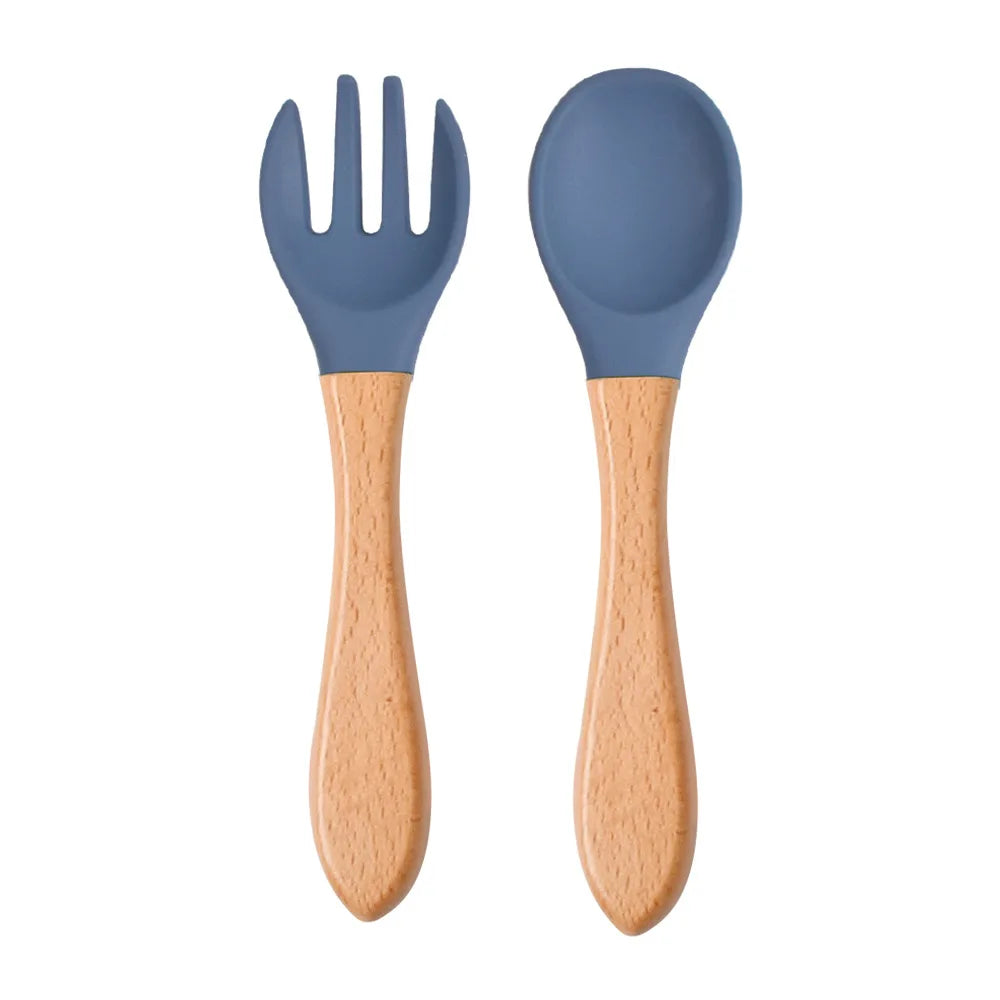 Set de Cubiertos de Entrenamiento – Silicona y Madera