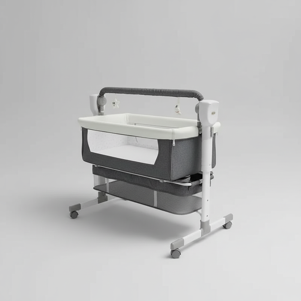Cuna Colecho Eléctrica Multifuncional 5 en 1 (Colecho, Mecedora y Altura Ajustable)