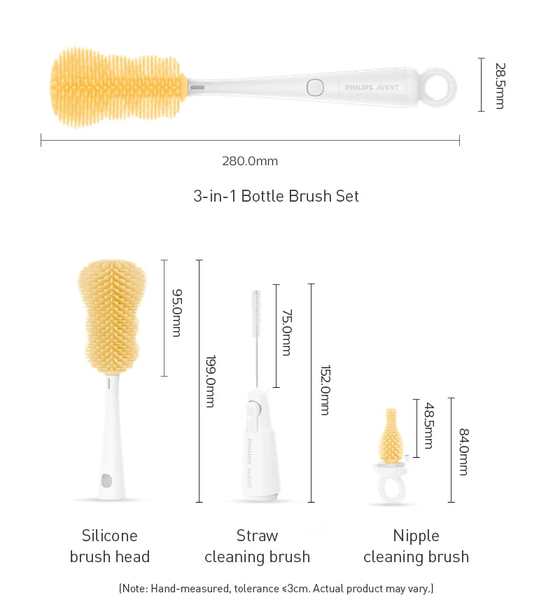 Set de Regalo Philips Avent para Recién Nacidos | Biberones de Vidrio Puro y Cepillo 3 en 1