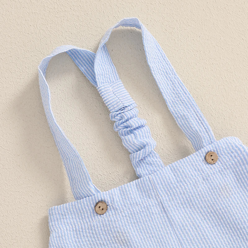 Conjunto de Caballero para Bebé Niño: Mameluco, Pantalón Corto y Corbatín (0-18M)