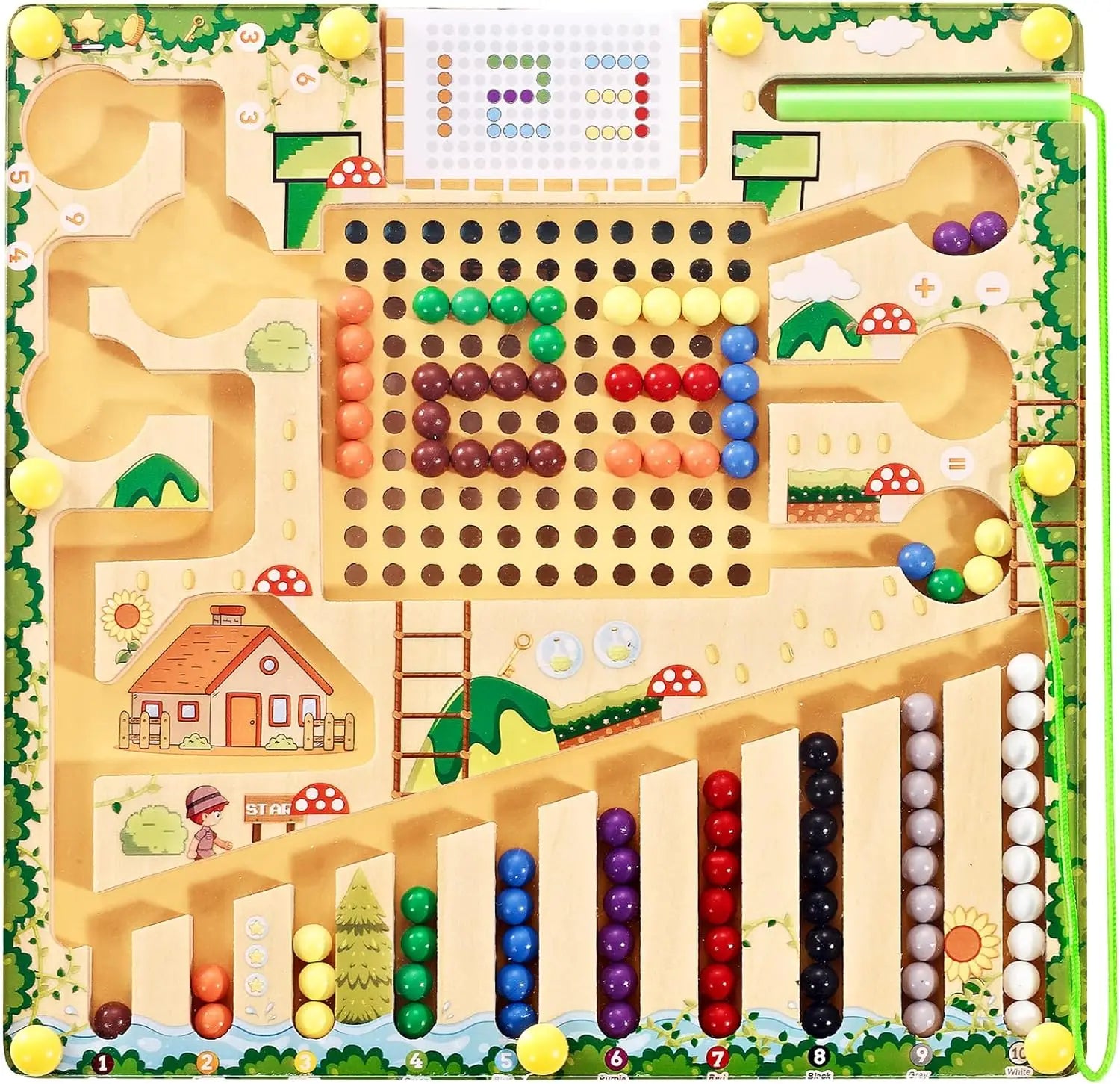 Laberinto magnético 4 en 1 color y conteo