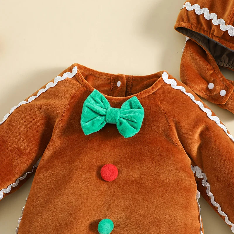 Disfraz de Hombre de Jengibre para Bebé | ¡El Traje Navideño Más Dulce!  (0-24M)