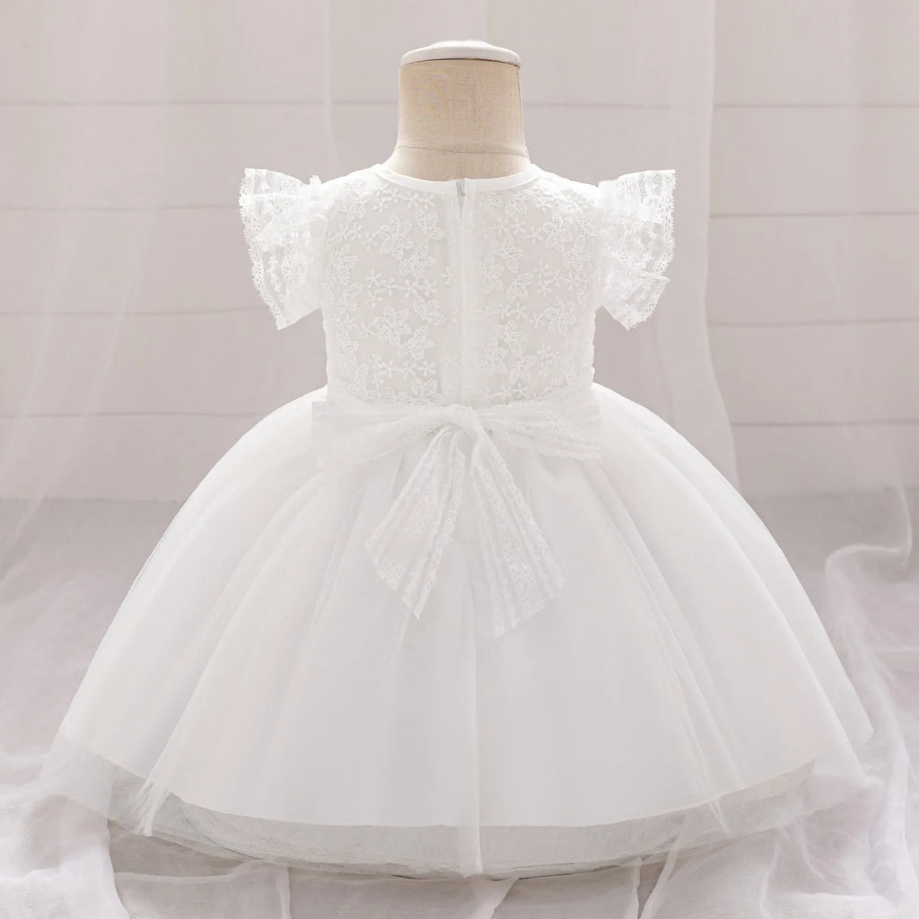 Vestido de Fiesta para Bebé: Falda de Malla con Mangas de Vuelo (3-24m)